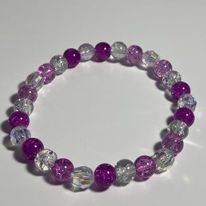Clear & purple bracelet